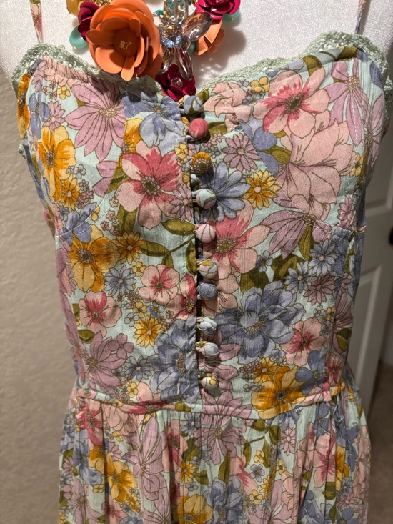 Angie Dresses & Skirts - Angie Floral Midi Dress in Pink, Blue & Yellow